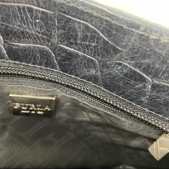 Furla Croc Embossed Black Clutch Bag - Picture 11 of 13